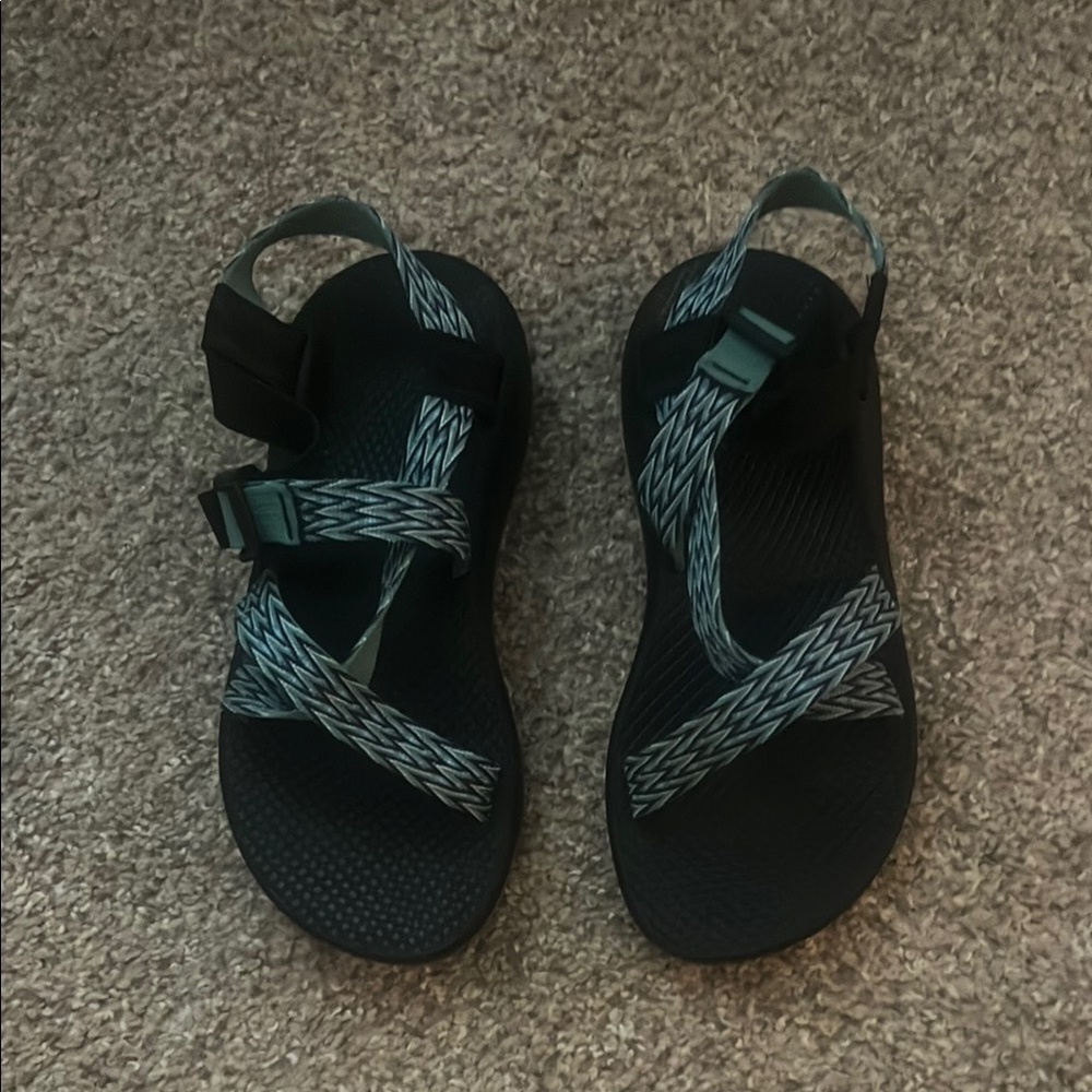 Chaco Black and Teal Sandals